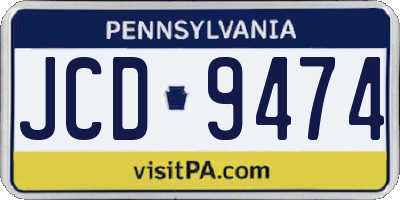 PA license plate JCD9474