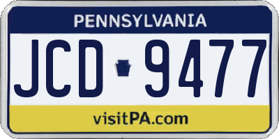 PA license plate JCD9477