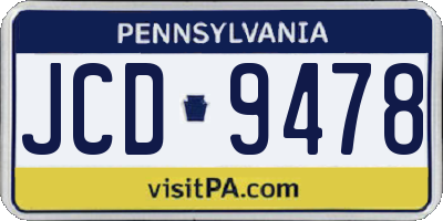 PA license plate JCD9478