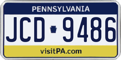 PA license plate JCD9486
