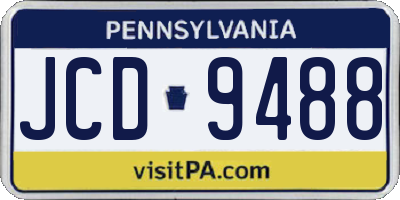 PA license plate JCD9488