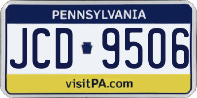 PA license plate JCD9506
