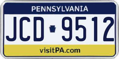 PA license plate JCD9512