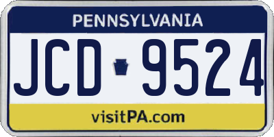 PA license plate JCD9524