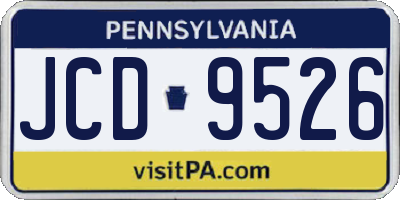 PA license plate JCD9526