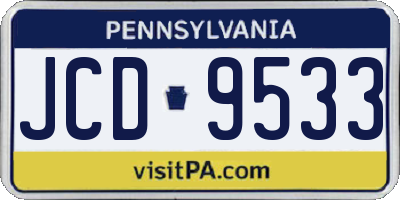 PA license plate JCD9533