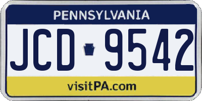 PA license plate JCD9542