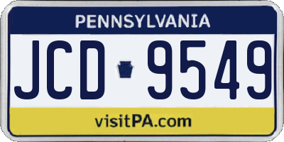 PA license plate JCD9549