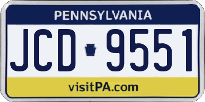 PA license plate JCD9551