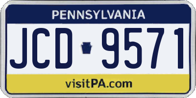 PA license plate JCD9571