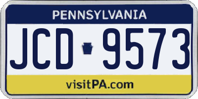 PA license plate JCD9573