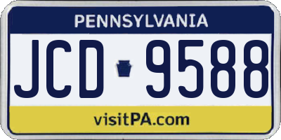 PA license plate JCD9588