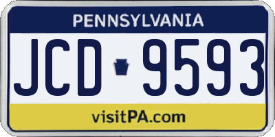 PA license plate JCD9593
