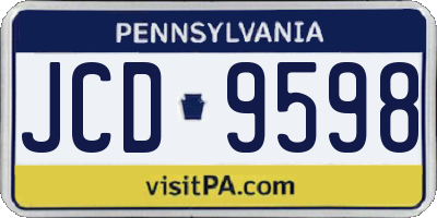 PA license plate JCD9598