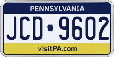 PA license plate JCD9602