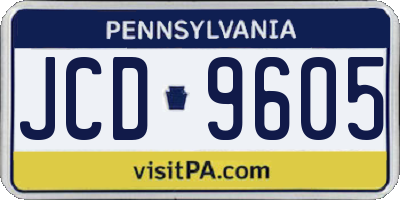 PA license plate JCD9605