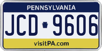 PA license plate JCD9606