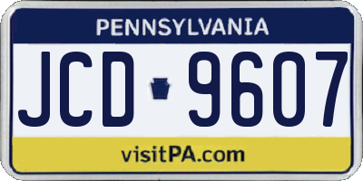 PA license plate JCD9607