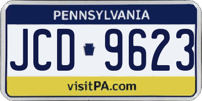 PA license plate JCD9623