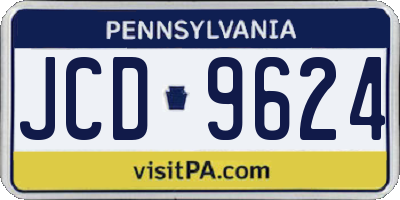 PA license plate JCD9624