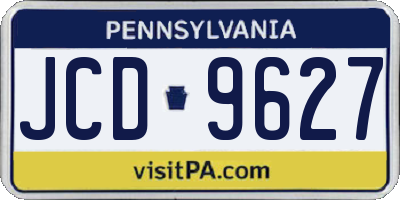 PA license plate JCD9627