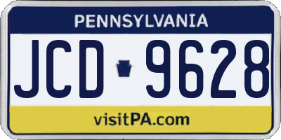 PA license plate JCD9628