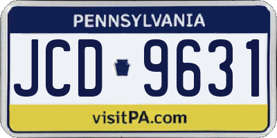 PA license plate JCD9631