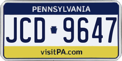 PA license plate JCD9647