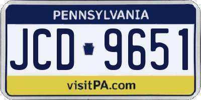 PA license plate JCD9651