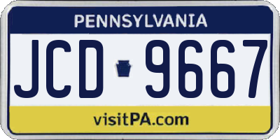 PA license plate JCD9667