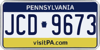 PA license plate JCD9673