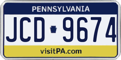 PA license plate JCD9674