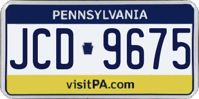 PA license plate JCD9675