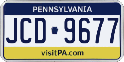 PA license plate JCD9677