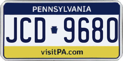 PA license plate JCD9680