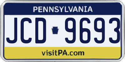 PA license plate JCD9693