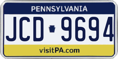 PA license plate JCD9694