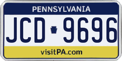 PA license plate JCD9696
