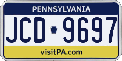 PA license plate JCD9697