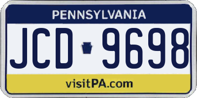 PA license plate JCD9698