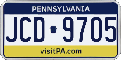 PA license plate JCD9705