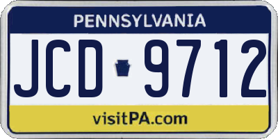 PA license plate JCD9712