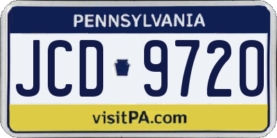PA license plate JCD9720