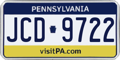 PA license plate JCD9722