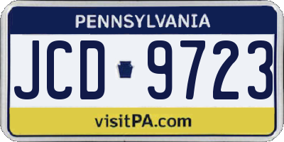 PA license plate JCD9723