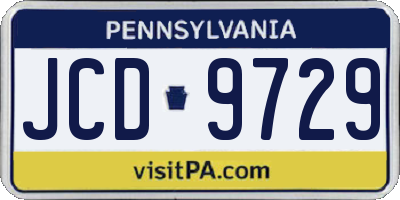 PA license plate JCD9729