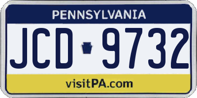 PA license plate JCD9732