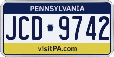 PA license plate JCD9742