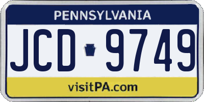 PA license plate JCD9749