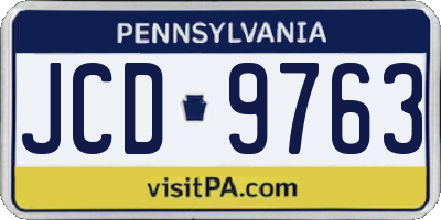 PA license plate JCD9763